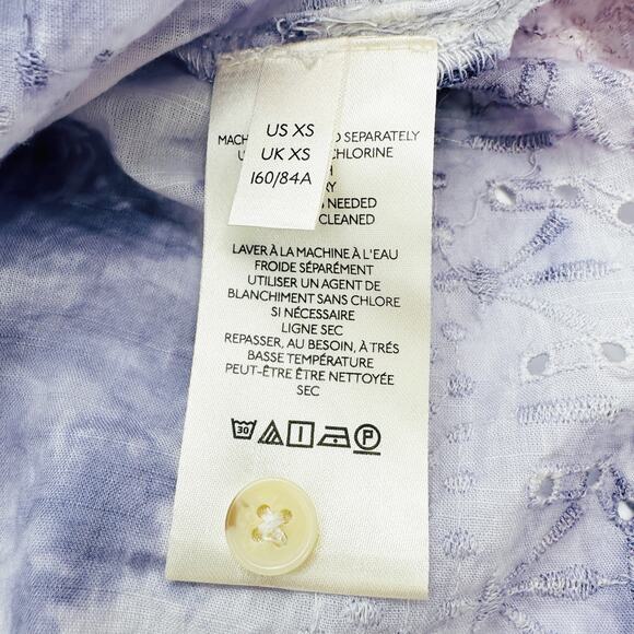 Anthropologie Pilcro The Cate Tie Dye Ombre Button Down Shirt Size XS - Picture 9 of 12